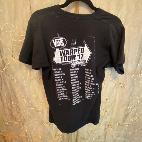 M Medium Andy Black Warped Tour 2017 Black T-Shirt - Picture 3 of 5